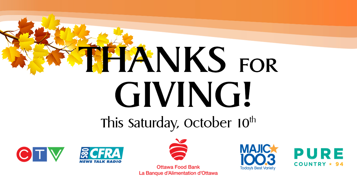 Thanks for giving food drive thanksgiving food insecurity poverty ottawa food bank