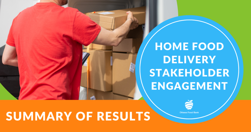 Home Food Delivery Stakeholder Engagement Summary of Results Ottawa